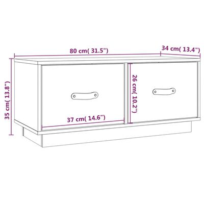 vidaXL Tv-meubel 80x34x35 cm massief grenenhout