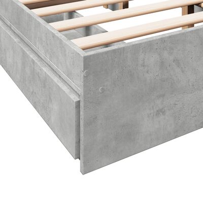 vidaXL Bedframe met lades bewerkt hout betongrijs 120x190 cm