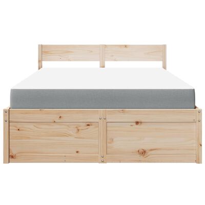 vidaXL Bed met lades en matras massief grenenhout 120x200 cm