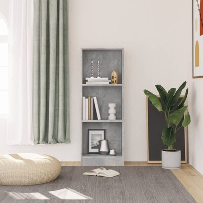 vidaXL Boekenkast met 3 schappen 40x24x109 cm bewerkt hout betongrijs