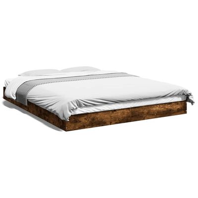 vidaXL Bedframe bewerkt hout gerookt eikenkleurig 160x200 cm