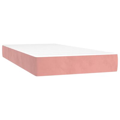 vidaXL Boxspring met matras fluweel roze 100x200 cm