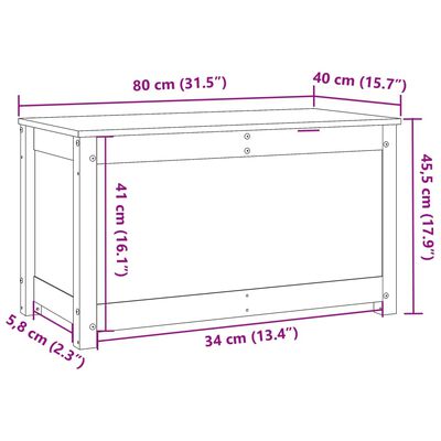 vidaXL Opbergbox honingbruin 80x40x45,5 cm massief grenenhout