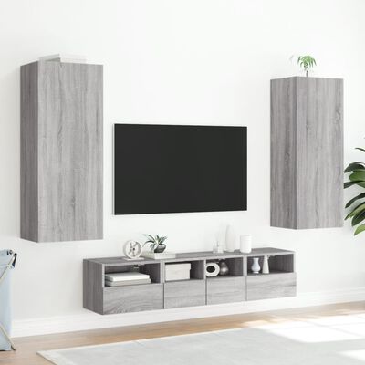 vidaXL Tv-wandmeubel 40,5x30x102 cm bewerkt hout grijs sonoma