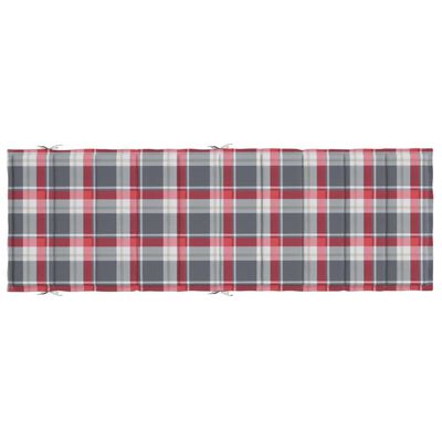 vidaXL Ligbedkussen 186x58x3 cm oxford stof ruitpatroon rood