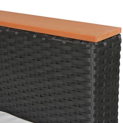 vidaXL 6-delige Loungeset met kussens poly rattan zwart