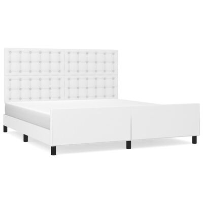 vidaXL Bedframe met hoofdbord kunstleer wit 180x200 cm