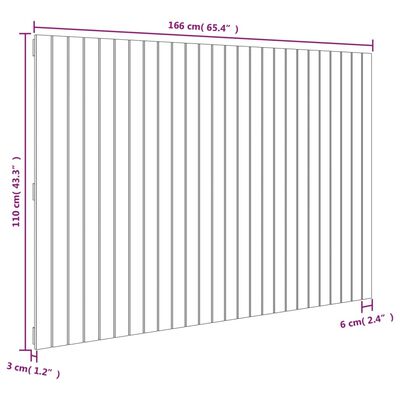 vidaXL Wandhoofdbord 166x3x110 cm massief grenenhout wit