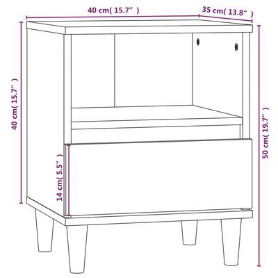 vidaXL Nachtkastje 40x35x50 cm grijs sonoma eikenkleurig