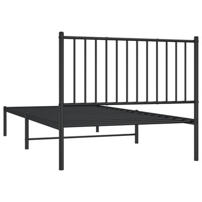 vidaXL Bedframe met hoofdbord metaal zwart 100x200 cm