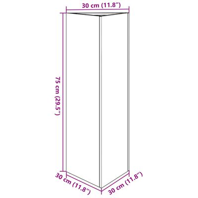 vidaXL Plantenbak driehoek 30x26x75 cm gegalvaniseerd staal