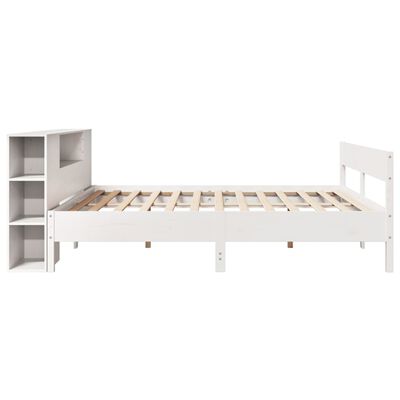 vidaXL Bed met boekenkast zonder matras grenenhout wit 180x200 cm