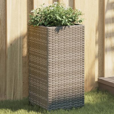 vidaXL Plantenbak 30x30x60 cm poly rattan grijs