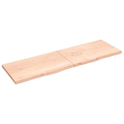 vidaXL Wandschap 200x60x(2-4) cm onbehandeld massief eikenhout