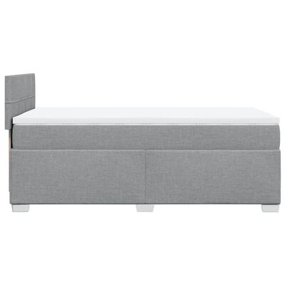 vidaXL Boxspring met matras stof lichtgrijs 100x200 cm