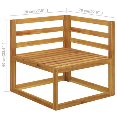 vidaXL 7-delige Loungeset met kussens massief acaciahout