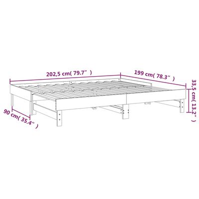 vidaXL Slaapbank uitschuifbaar grenenhout honingbruin 2x(100x200) cm