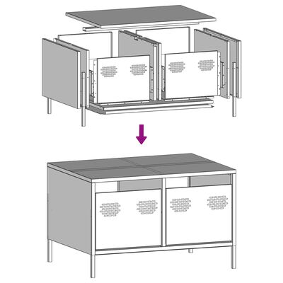 vidaXL Tv-meubel 68x50x43,5 cm koudgewalst staal antracietkleurig