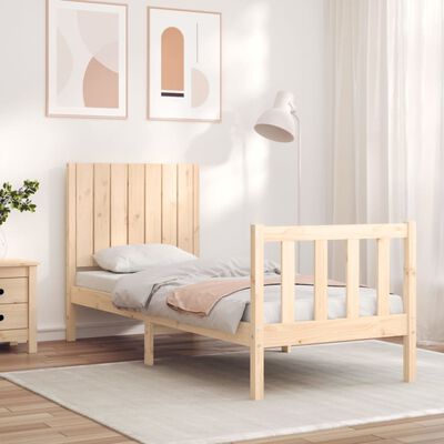 vidaXL Bedframe met hoofdbord massief hout