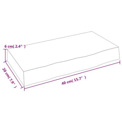 vidaXL Wandschap 40x20x6 cm behandeld massief eikenhout lichtbruin