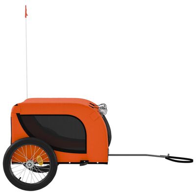 vidaXL Hondenfietstrailer oxford stof en ijzer oranje en zwart