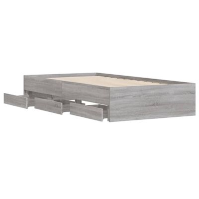 vidaXL Bedframe met lades bewerkt hout grijs sonoma eiken 90x190 cm