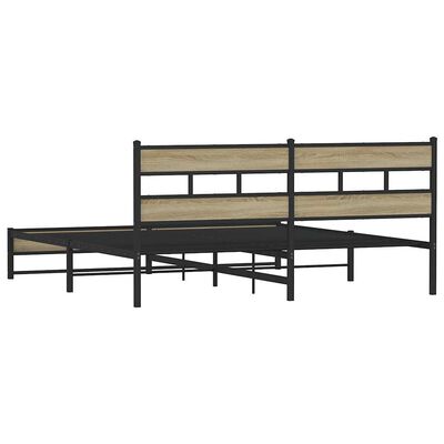 vidaXL Bedframe zonder matras metaal sonoma eikenkleur 200x200 cm