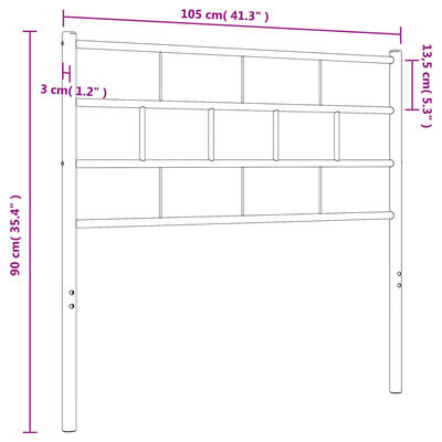 vidaXL Hoofdbord 100 cm metaal wit