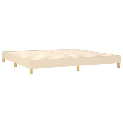 vidaXL Boxspring met matras stof crèmekleurig 200x200 cm