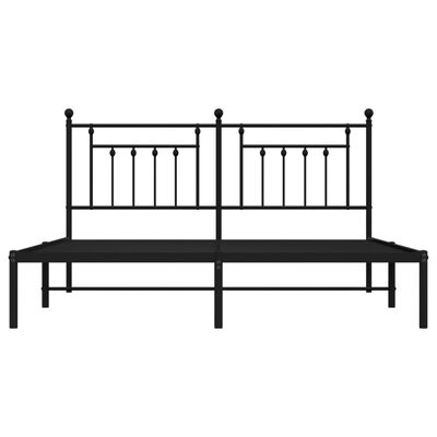 vidaXL Bedframe met hoofdbord metaal zwart 183x213 cm