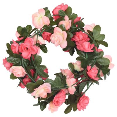 vidaXL Kerstslingers met bloemen 6 st 240 cm rozé