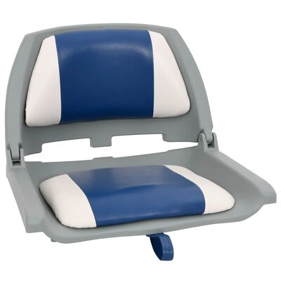 vidaXL 2-delige Bootstoelenset inklapbaar 48x51x41 cm blauw en wit