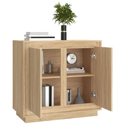 vidaXL Dressoir 80x34x75 cm bewerkt hout sonoma eikenkleurig