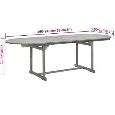 vidaXL 9-delige Tuinset massief acaciahout