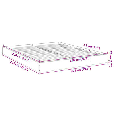 vidaXL Bedframe bewerkt hout sonoma eikenkleurig 200x200 cm