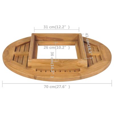 vidaXL Tafelblad voor bierkrat 70 cm teakhout