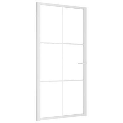 vidaXL Binnendeur 102,5x201,5 cm ESG-glas en aluminium wit