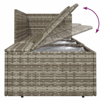 vidaXL 10-delige Loungeset met kussens poly rattan grijs