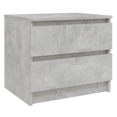 vidaXL Nachtkastjes 2 st 50x39x43,5 cm bewerkt hout betongrijs