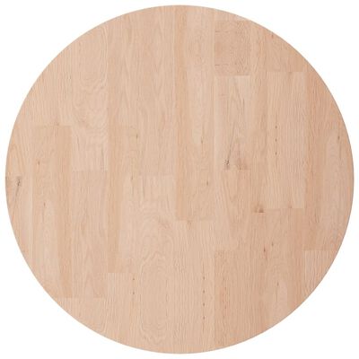 vidaXL Tafelblad rond Ø50x2,5 cm onbehandeld massief eikenhout