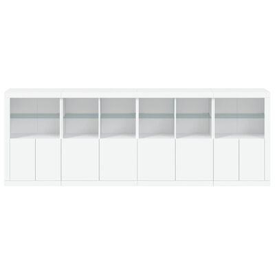 vidaXL Dressoir met LED-verlichting 283x37x100 cm wit