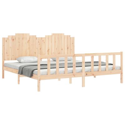 vidaXL Bedframe met hoofdbord massief hout 200x200 cm