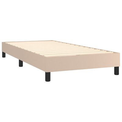 vidaXL Boxspring met matras kunstleer cappuccinokleurig 90x200 cm