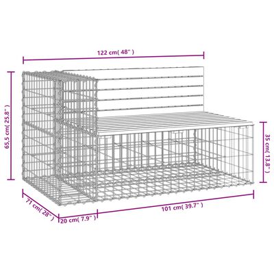 vidaXL Tuinbank schanskorfontwerp 122x71x65,5 cm massief douglashout