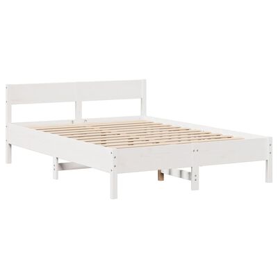 vidaXL Bedframe zonder matras massief grenenhout wit 120x190 cm