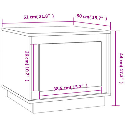 vidaXL Salontafel 51x50x44 cm bewerkt hout zwart