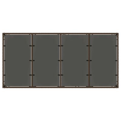 vidaXL Tuintafel met glazen blad 90x90x75 cm poly rattan bruin