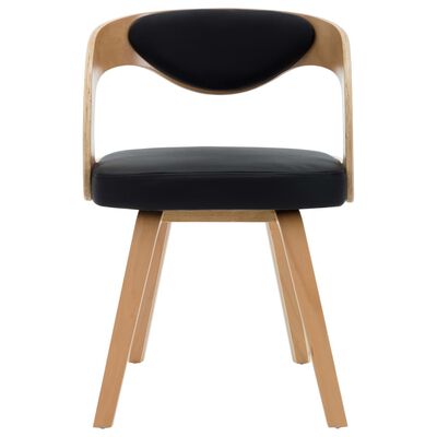 vidaXL Eetkamerstoelen 4 st gebogen hout en kunstleer zwart