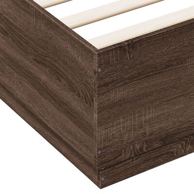 vidaXL Bedframe bewerkt hout bruin eikenkleur 180x200 cm