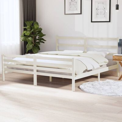 vidaXL Bedframe massief grenenhout wit 180x200 cm